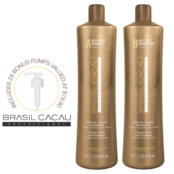 Brasil Cacau Shampoo & Conditioner Anti Frizz Duo 1 Litre