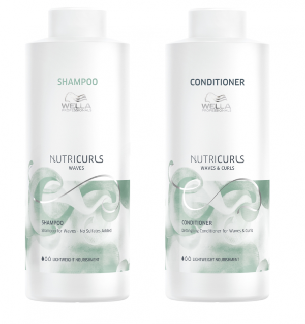 Wella Nutricurls Waves 1000ml Duo Waves Shampoo And Detangling Conditioner
