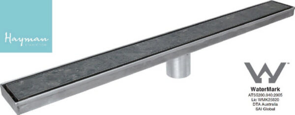 Long Floor Drain 800mm X 100mm Tile In 76mm Outlet 316 Grade