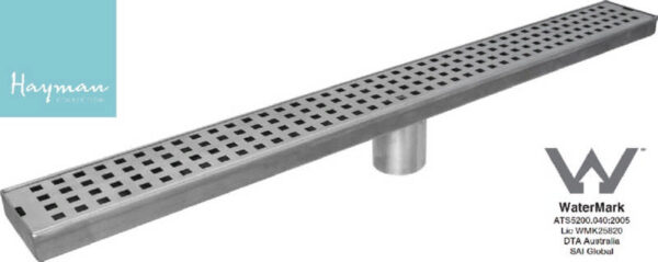 Floor Long Drain - 800mm Square Cover 316 S/Steel