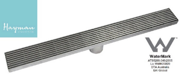 Long Floor Drain 800mm X 100mm Grate 76mm Outlet 316 Grade