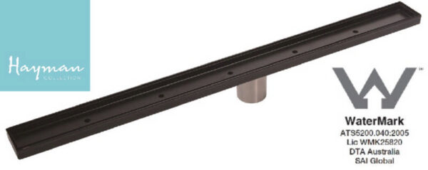 Floor Long Drain Black - 300mm Tile-In Cover 316 S/Steel