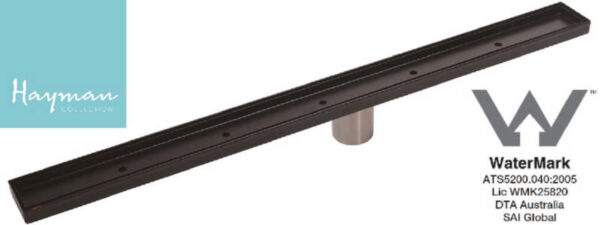 Floor Long Drain Black 1200mm Tile-In Cover 316 S/Steel