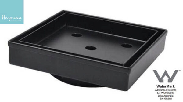 Floor Drain S/Steel 110X110mm Black Tile-In Cover 45mm Outlet