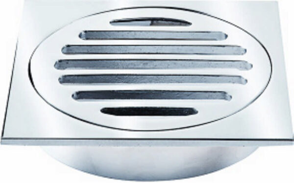 Floor Drain - Square 80mm Chrome Plated Brass