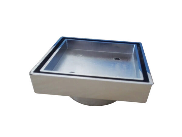 Floor Drain Tile-In 100 X 100 Chromed Brass 76mm Outlet