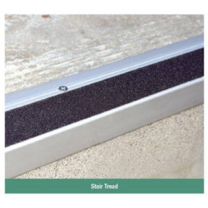 Stair Tread Matt Silver- Black Abrasive Antislip X 3M
