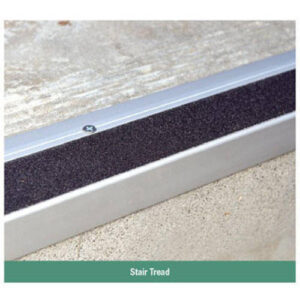 Stair Tread M/Silver- Black Adhesive Antislip-1 Metre Ss Screws