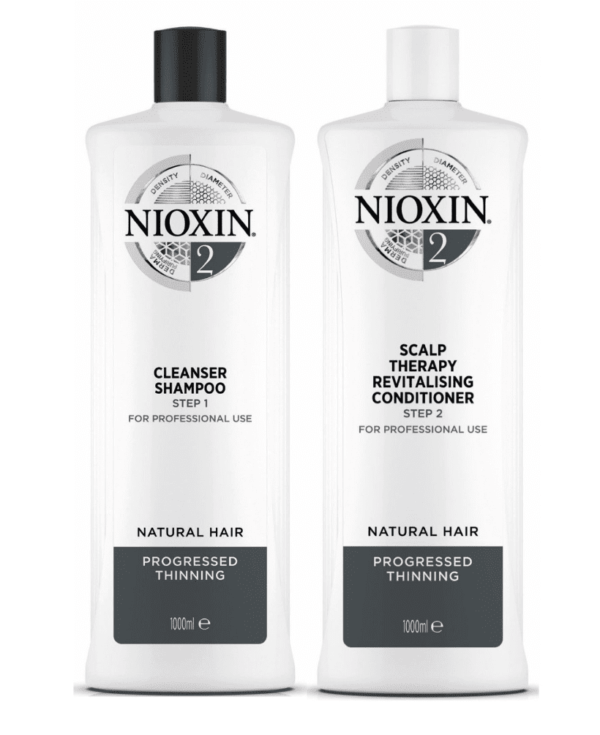Nioxin System 2 Cleanser Shampoo And Scalp Revitaliser Conditioner 1000ml Duo Pack