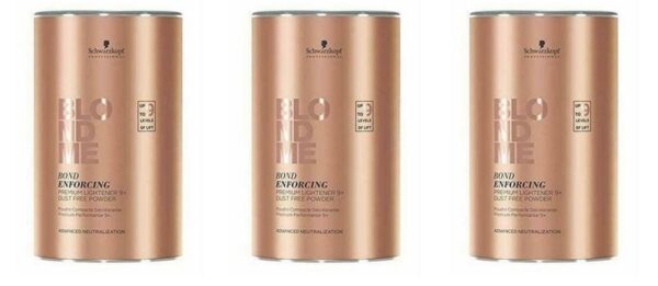 Schwarzkopf Blondme Bond Enforcing Premium Lightener 9+ Bleach 450g x3
