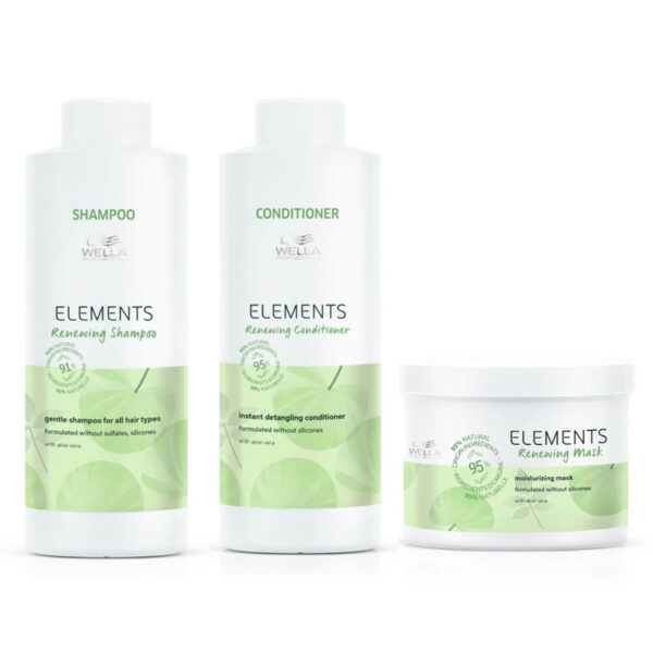 Wella Elements Renewing Shampoo Conditioner Renewing 1000ml plus Mask 500ml