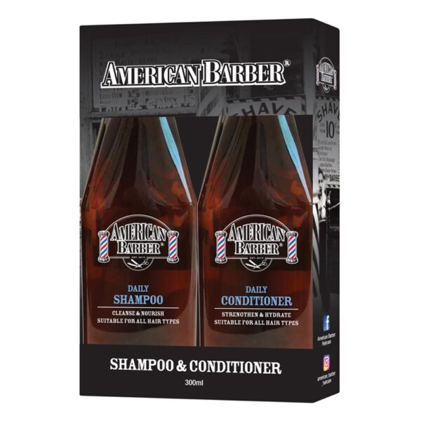 American Barber Daily Shampoo & Conditioner 300ml Duo