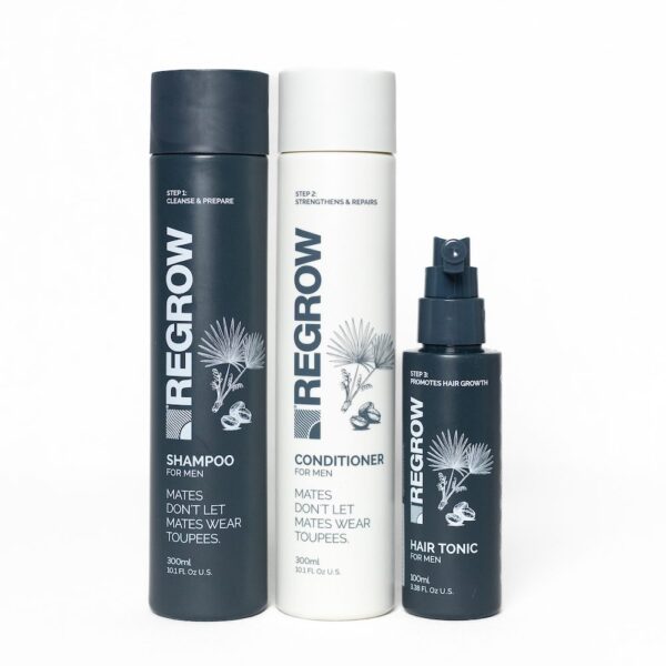 Regrow Men's 3 Month Hair Growth Starter Pack - Shampoo, Conditioner & Hair Tonic