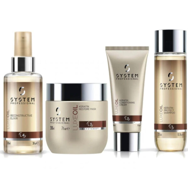 System Professional Luxeoil Keratin Protect Shampoo 250mL Conditioner 200ml Mask 200ml Elixir 100ml